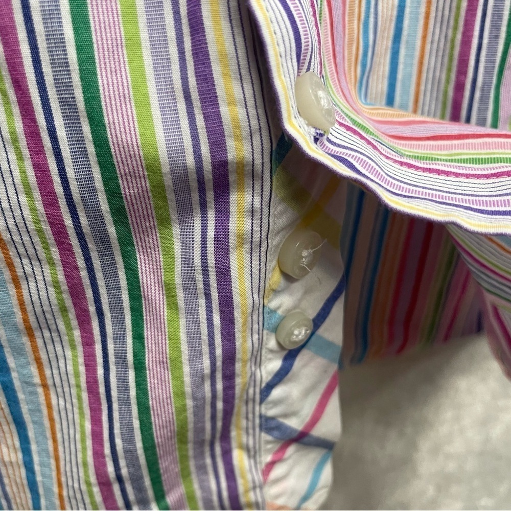 Tailorbyrd collection men’s casual button up shirt rainbow striped sz Large - Picture 5 of 9